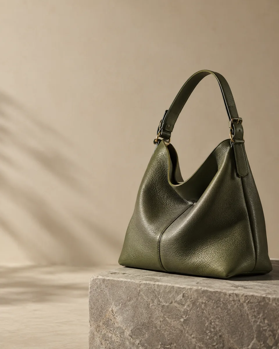 Bolsa de couro e dobras — imagem gerada a partir do prompt TANLABS.