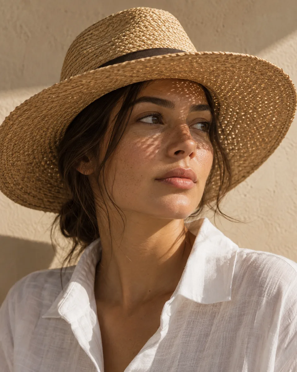 Chapéu em retrato de verão — imagem gerada a partir do prompt TANLABS.