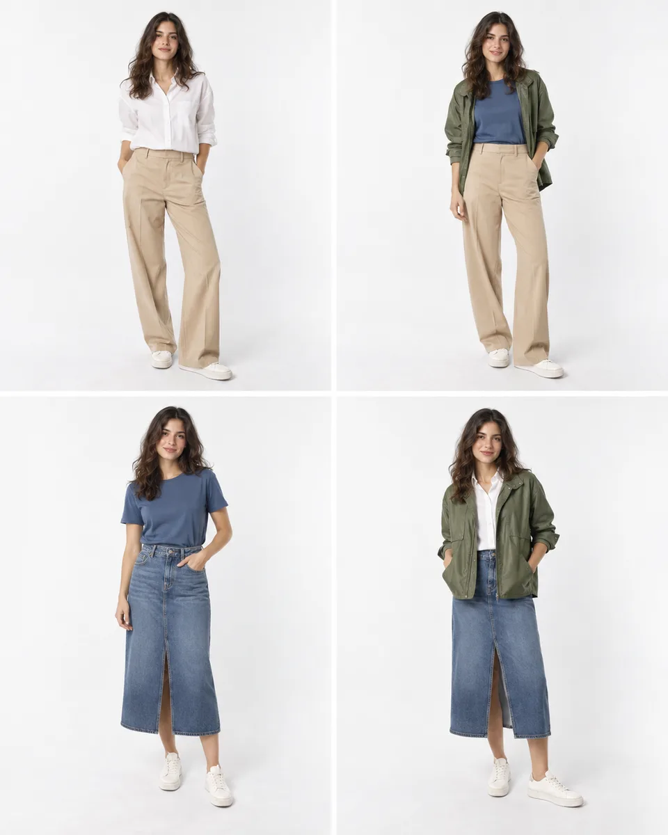 Lookbook de meia-estação — imagem gerada a partir do prompt TANLABS.