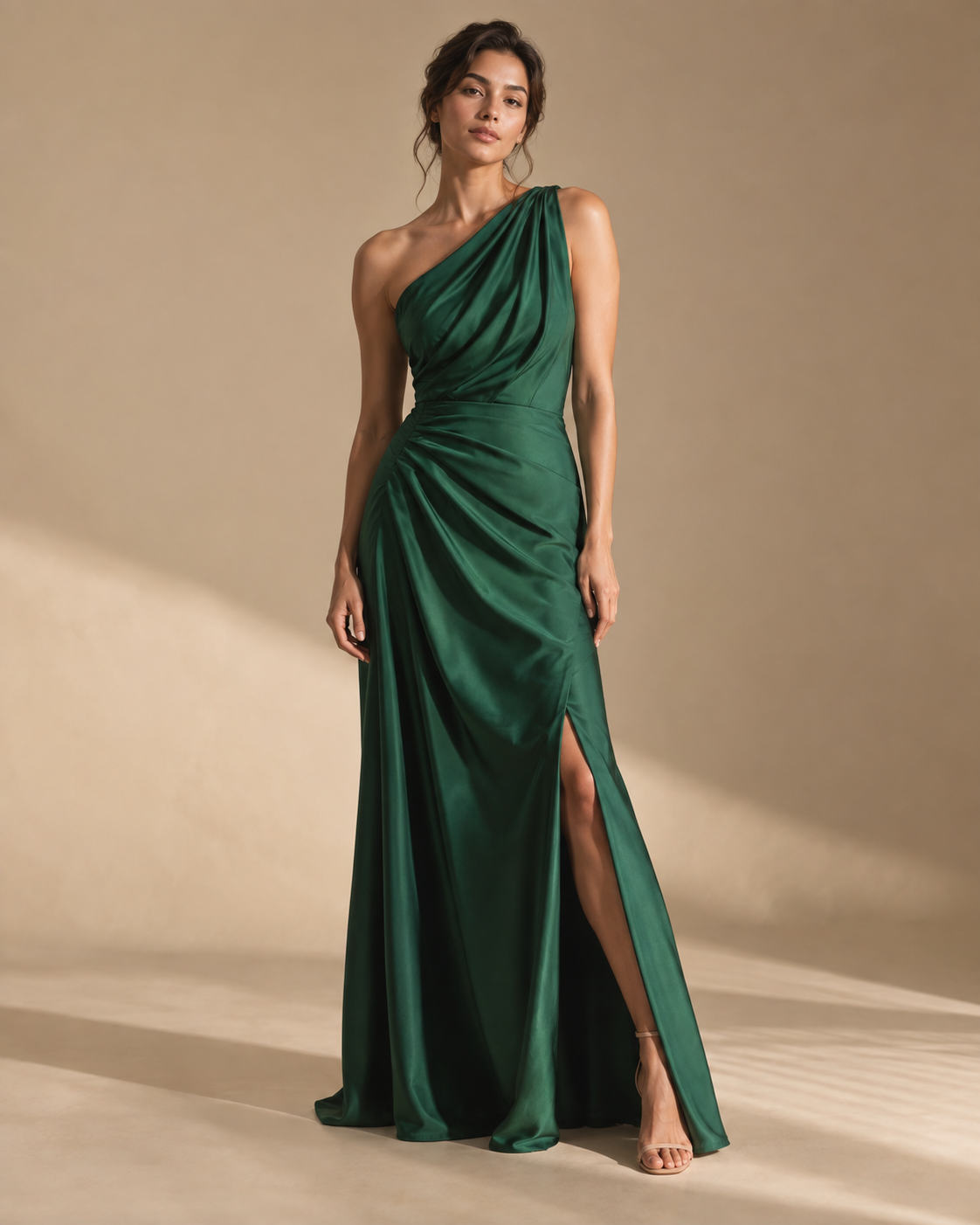 Seda em drapeado verde — imagem gerada a partir do prompt TANLABS.