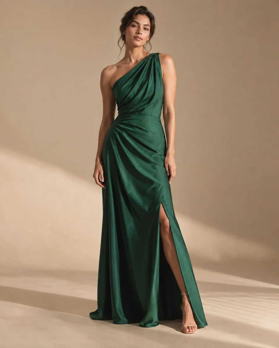 Seda em drapeado verde — imagem gerada a partir do prompt TANLABS.