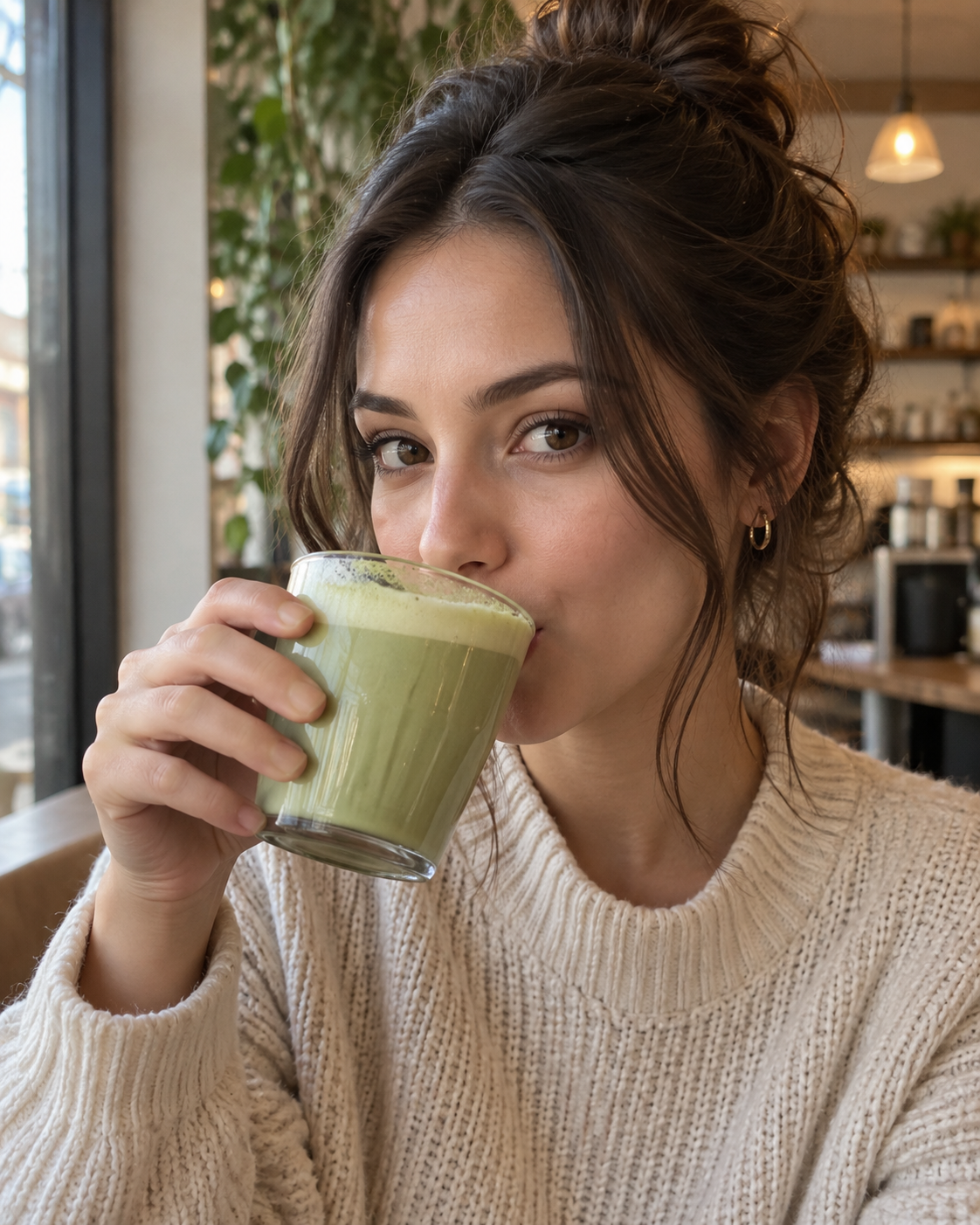 matcha em close — imagem gerada por IA.