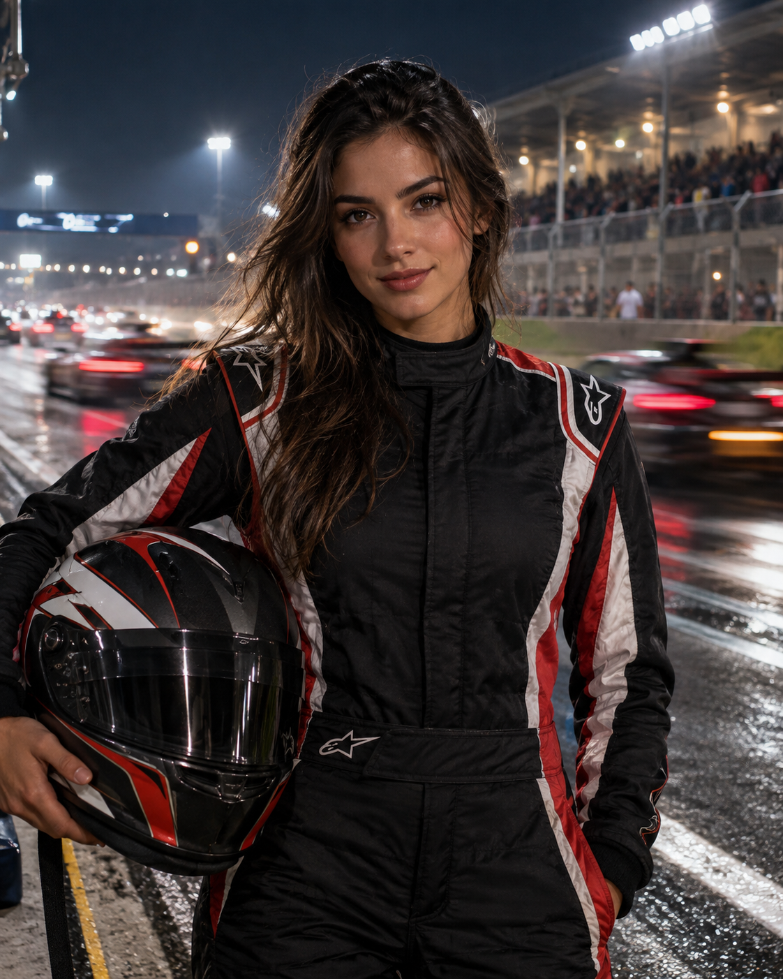 piloto diante da pista — imagem gerada por IA.